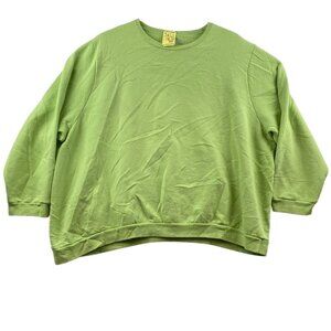 Just My Size Womans Pullover Sweatshirt 3X 22W-24W Green Relaxed Fit 3/4 Sleeve